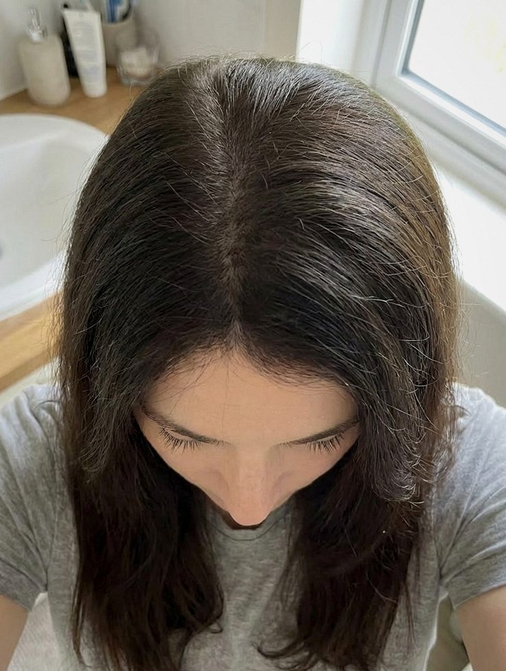 Vyšší hustota vlasů po několika měsících péče